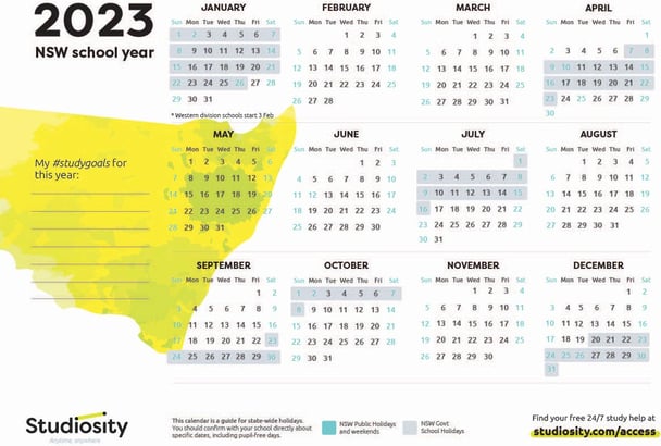 School terms and public holiday dates for NSW in 2023 | Studiosity